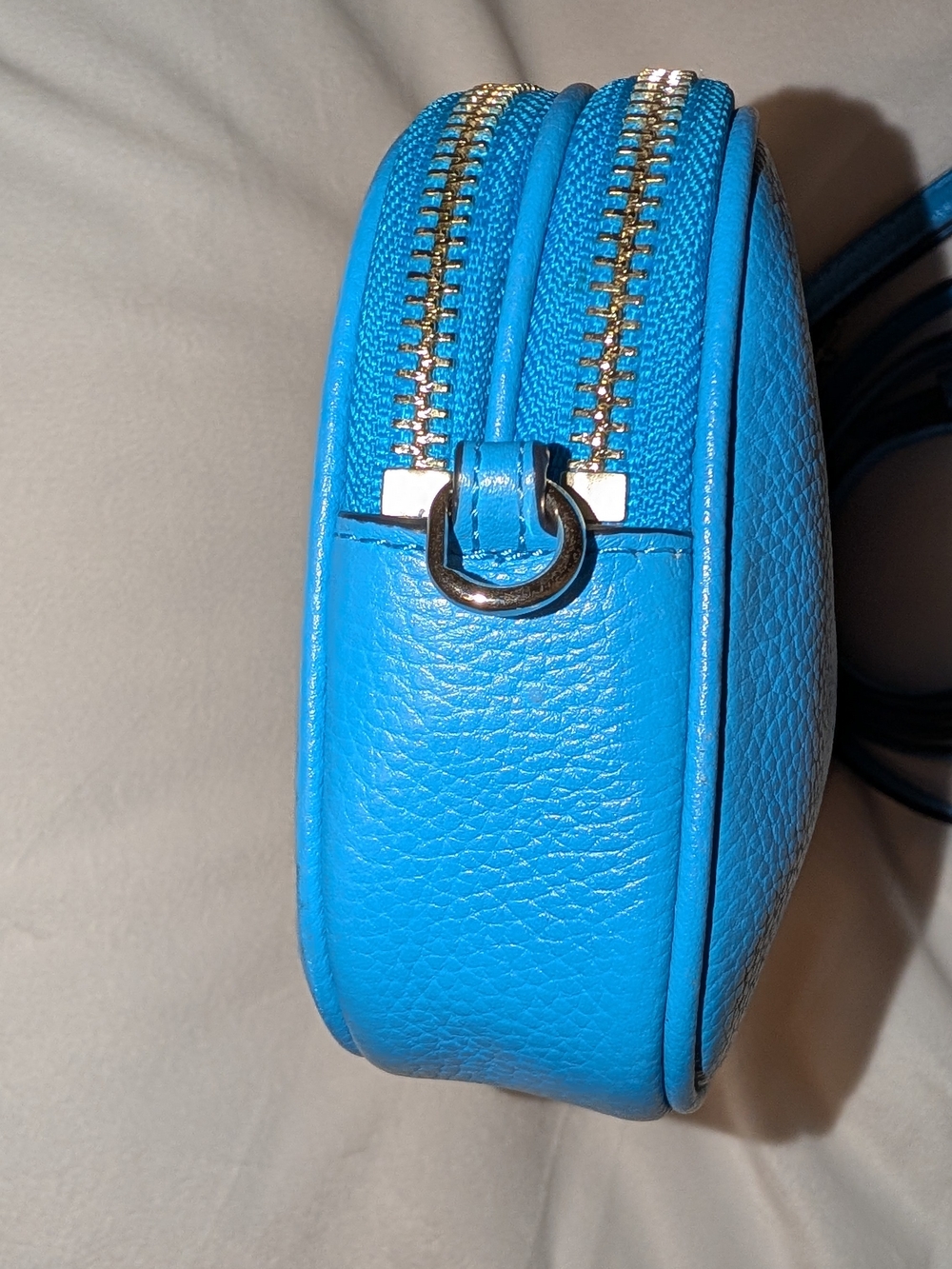 Coach Sadie Pebbled Leather Crossbody Clutch in Azure Blue Silver VGUC - Picture 7 of 15